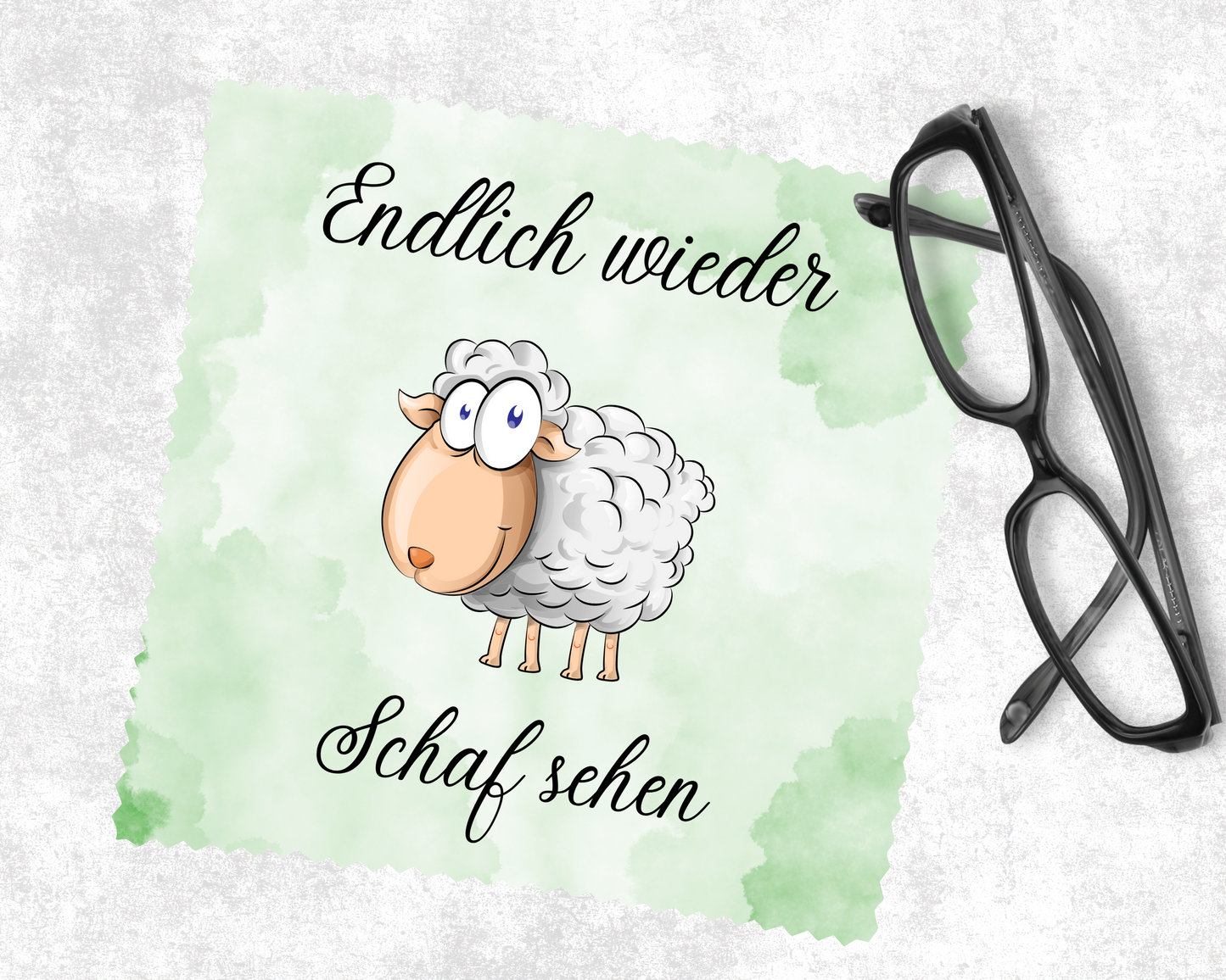 Brillenputztuch Schaf weiß