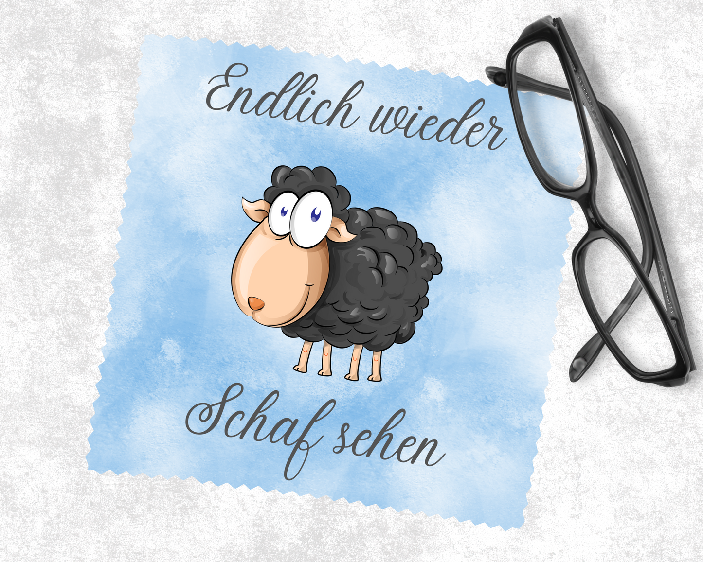 Brillenputztuch Schaf schwarz