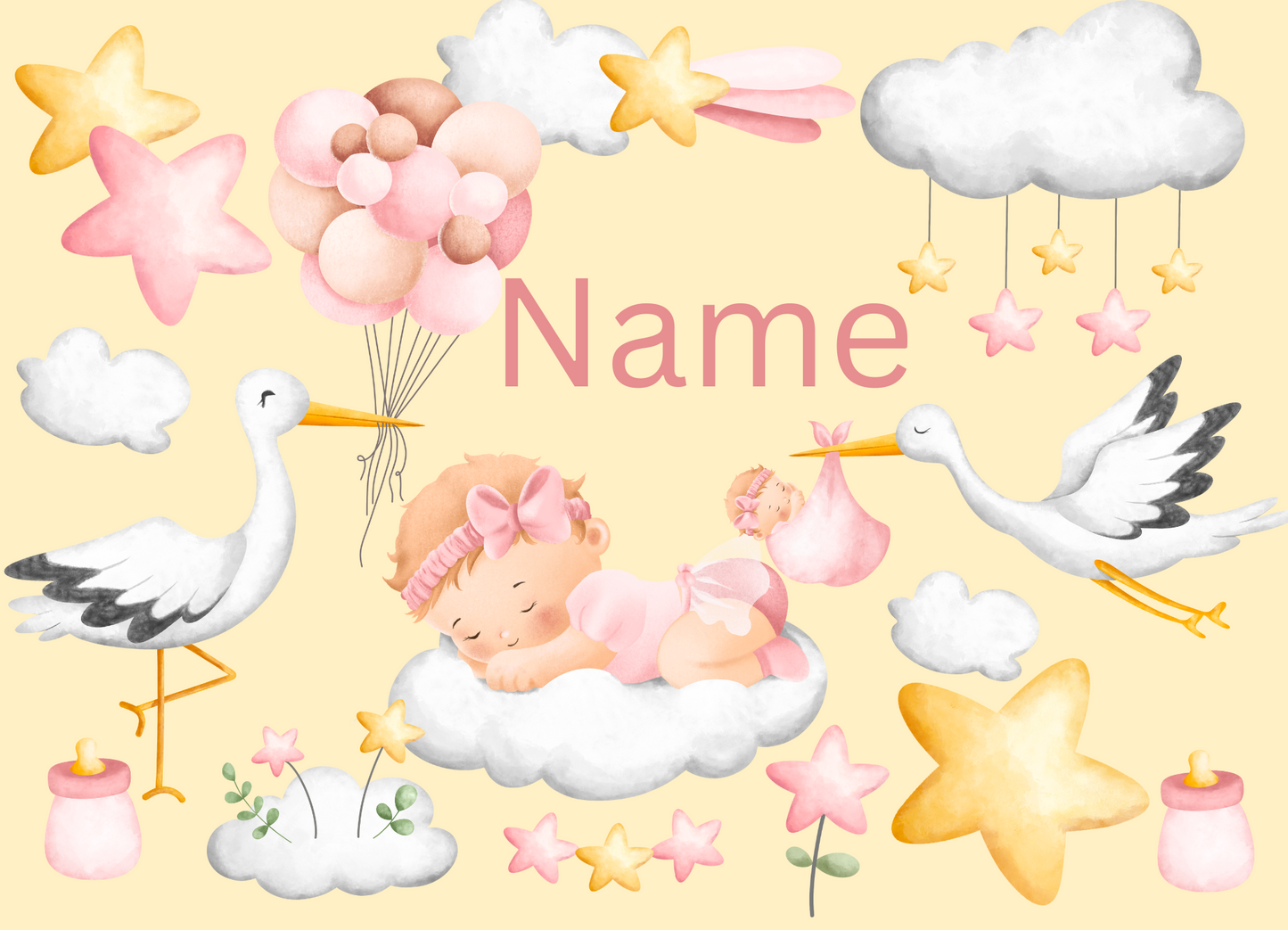 Puzzle Storch rosa