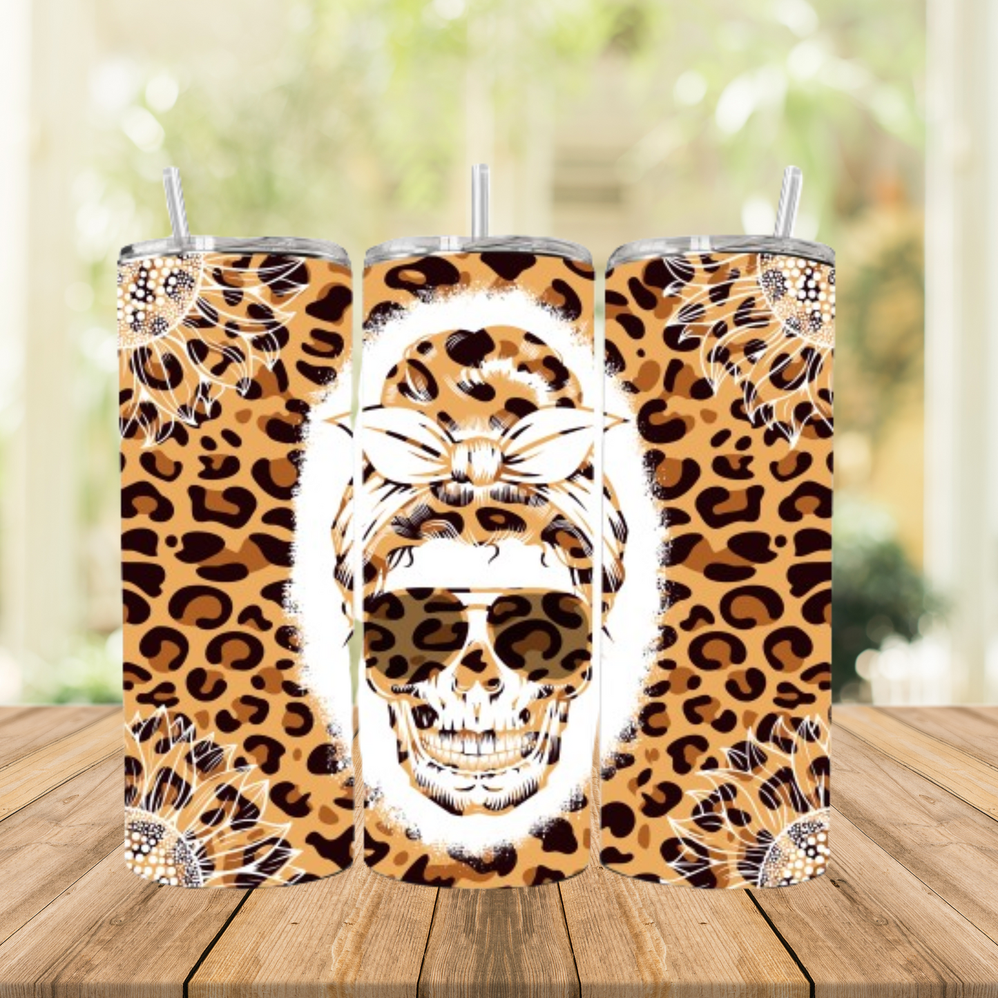 Tumbler / Kaffeebecher to go Leopard Skull