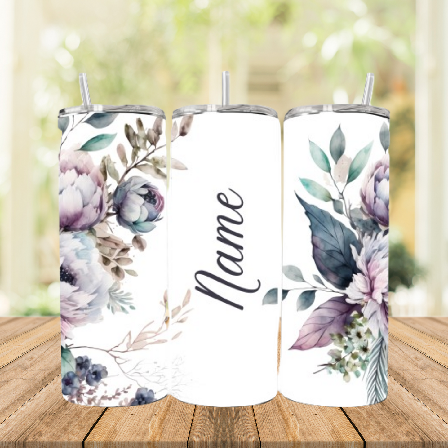 Tumbler / Kaffeebecher to go Floral lila