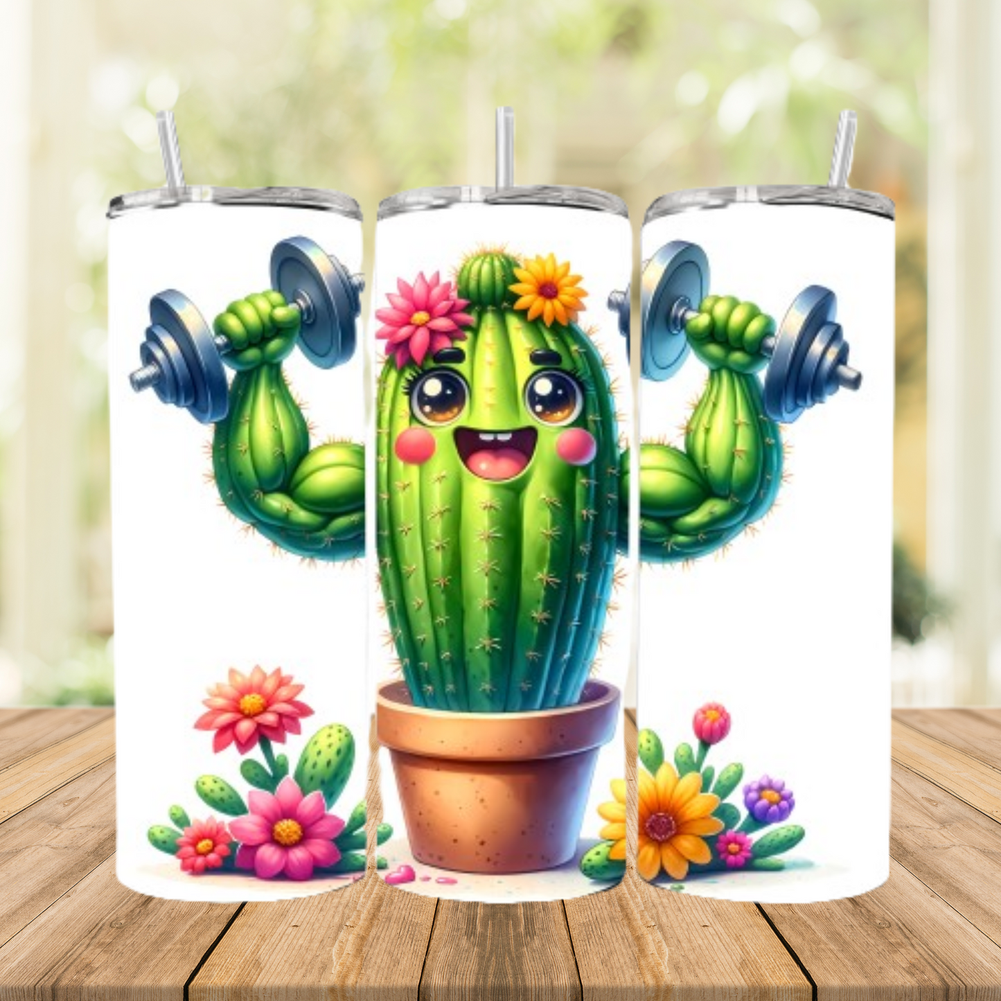 Tumbler / Kaffeebecher to go Kaktus Hanteln