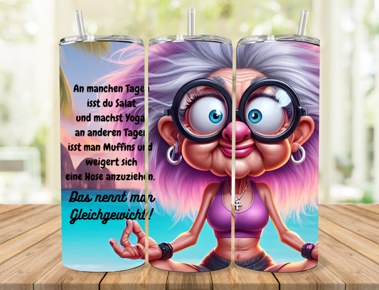 Tumbler / Kaffeebecher to go Yoga Oma