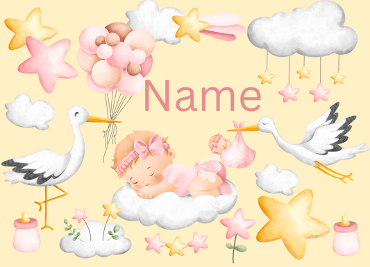 Puzzle Storch rosa