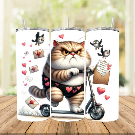 Tumbler / Kaffeebecher to go Katze auf Tretroller