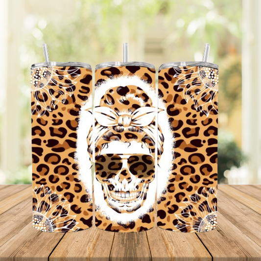 Tumbler / Kaffeebecher to go Leopard Skull