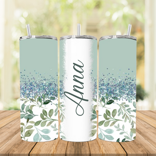 Tumbler / Kaffeebecher to go floral grün