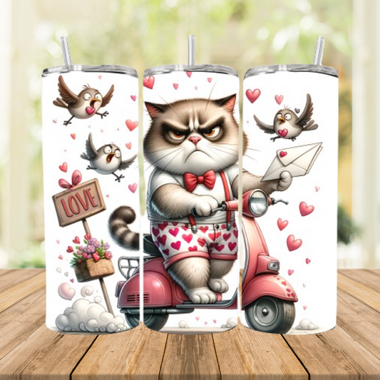 Tumbler / Kaffeebecher to go Katze auf Roller